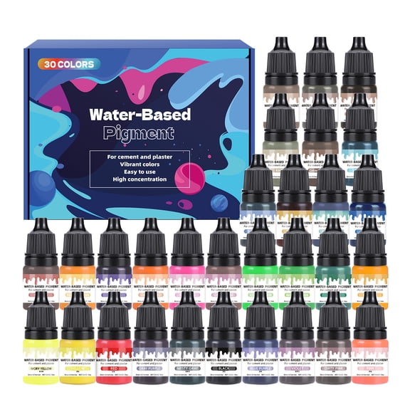 Concentrated Cement Tinting Dye Set 30 Colors Compact 5ml Vials Long Time Formulas For Artistic Craft Designs