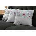 thumbnail image 5 of Ambesonne Christmas Throw Pillow Cover 4 Pack, Retro, 18", White Orange and Blue, 5 of 5