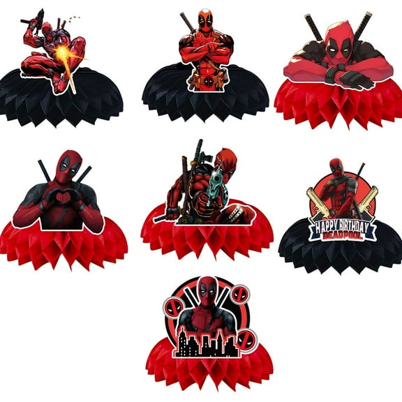Dead Pool Honeycomb Centerpieces Table Toppers Decorations for Birthday Party Decor Supplies