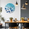 thumbnail image 4 of Wall Clock 14 Inch Coastal Round Silent Decorative Wall Clocks Battery Operated for Living Room Bedroom Kitchen Classroom Decor, Ocean Butterfly Beach Aqua Dark Blue,Large, 4 of 7