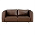 thumbnail image 4 of Lexicon Soren 18" Modern Plywood and Leather Loveseat in Brown, 4 of 8