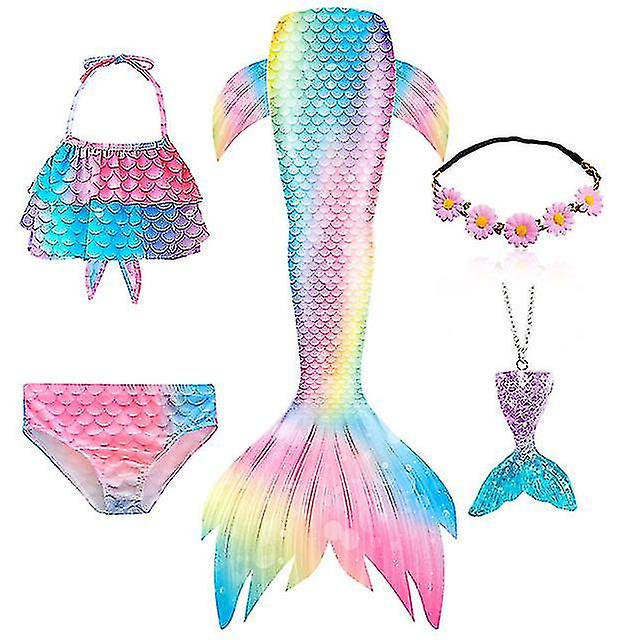 5 unids/set niñas cola de sirena traje de baño niños sirena Ariel Cosplay disfraz fantasía playa Bikini-Set 3-150 Teléfono móvil Teléfono móvil Accesorios para teléfonos móviles