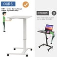 thumbnail image 6 of bilbil Mobile Standing Desk Pneumatic Adjustable Height, 28 Inch Sit to Stand Desk with Wheels, Mobile Laptop Desk Rolling Cart Ergonomic Table, White, 6 of 7