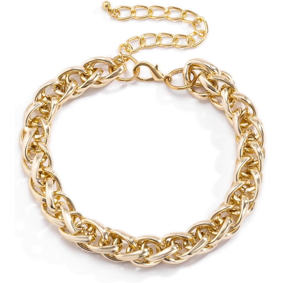 Stocking Stuffers Holiday Outfits for Women 2024 Chunky Gold Necklace Statement Necklace for Women Gold Choker Necklace  Link Necklace  Chain Necklace Trendy Gold Jewelry Western Outfit for Women