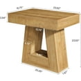 thumbnail image 2 of Tribesigns Modern Side Table with Trapezoid Base, 2-Tier Wooden End Table , Small Nightstand for Living Room, Natural Wood Color, 2 of 5