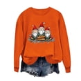 thumbnail image 4 of PNTUTB Women's Fashion Santa Claus Pattern Print Casual Crewneck Long Sleeve Loose Pullover Hoodless Sweatshirt, 4 of 6