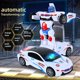 thumbnail image 5 of Robot de deformación de coche de carreras blanco con luz y música, juguete universal de transformación automática para niño, 5 of 7