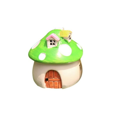 Mushroom Figurines Garden Fysho Mushroom House Decorative Miniature Garden Figurines Micro Landscape Ornaments Home Desktop Fairy Dollhouse Decorations Gift Toys ()