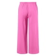 thumbnail image 5 of CPNG Girls Daily Casual Baggy Solid Color Pants Teen Girls Straight Soft Pants Loose Pockets Elastic Waist Pants(Hot Pink,8-9 Years), 5 of 5