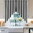 thumbnail image 2 of Swag Curtains Valances for Windows, Black and White Striped Pattern Short Kitchen Window Curtains Over Sink, Minimalist Cafe Curtains Panel Set Of 2,Rod Pocket, 45 Inches Length, 2 of 8