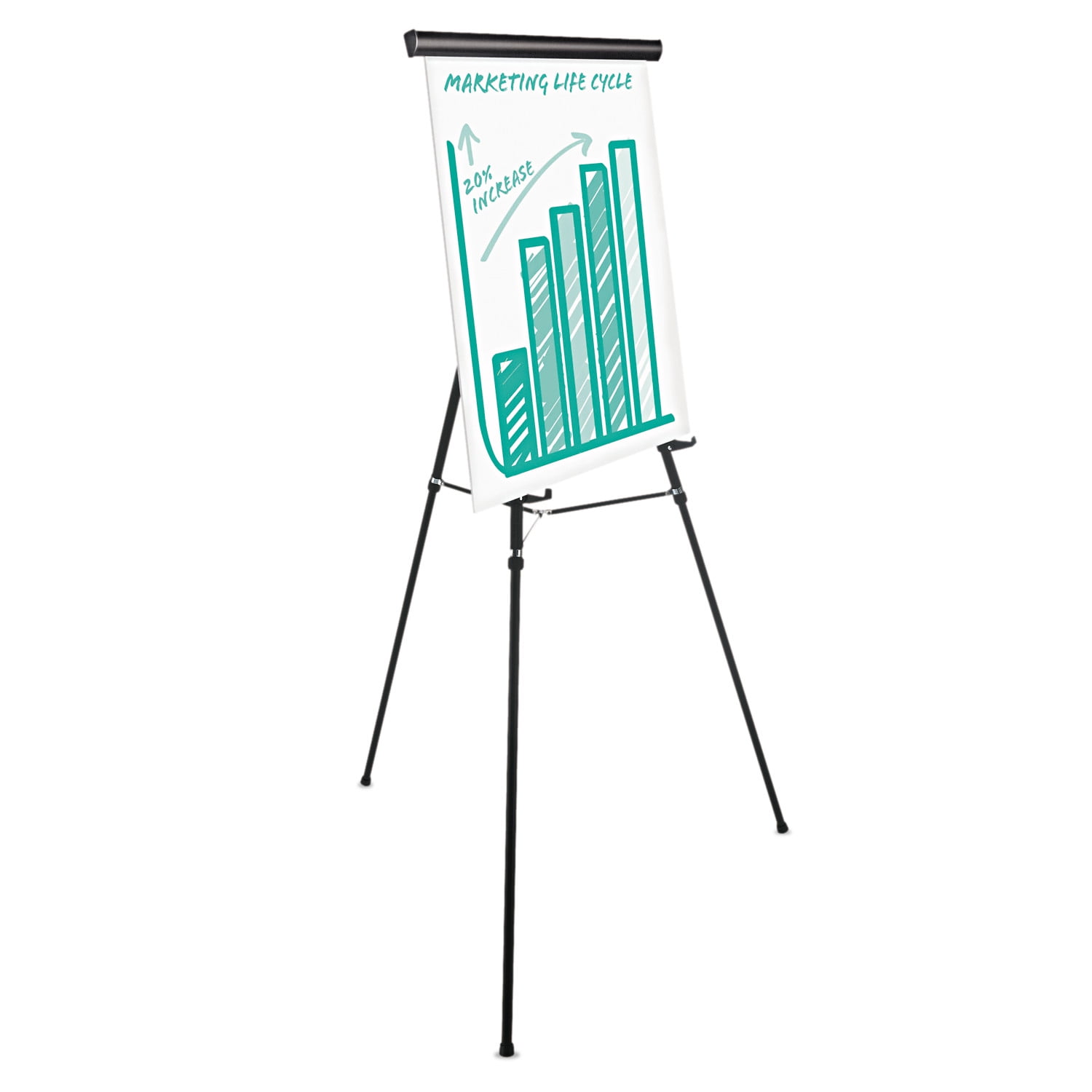 Universal 43034 Heavy Duty Presentation Easel Black Metal 69-Inch Maximum Height