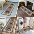 thumbnail image 6 of Retro Mottled Washable Area Rug 2 x 6 ft Country Star Farmhouse Black Buffalo Plaid, Soft Non Slip Rugs Stain Repellent Indoor Felt Carpet for Living Dining Room Bedroom Home Office, 6 of 9