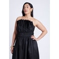 thumbnail image 5 of ELOQUII Women's Plus Size Pleated Ruffle Neckline Midi Dress, 5 of 5