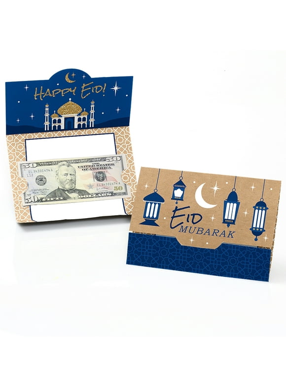 Big Dot of Happiness Eid Mubarak Money and Gift Card Holders - Happy Eid Ramadan Party - Set of 8