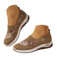thumbnail image 3 of YLYL Womens Embroidered Knit Sneakers Thick Sole No Slip Arch Support Breathable Lightweight Walking Shoes, 3 of 9