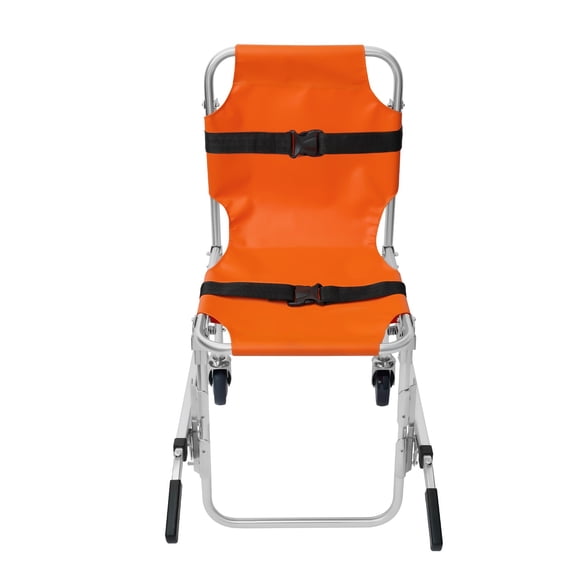 ToppiJoy Foldable Stair Wheelchair for Elderly, Transport Wheelchair with 2 Wheels and 2 Straps Hold up to 350Lbs