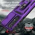 thumbnail image 4 of for Samsung Galaxy A35 5G Case with Slide Camera Cover HD Screen Protector [Military Grade 16ft. Drop Tested] Magnetic Ring Holder Kickstand Protective Phone Case for Galaxy A35 5G 2024, Purple, 4 of 18