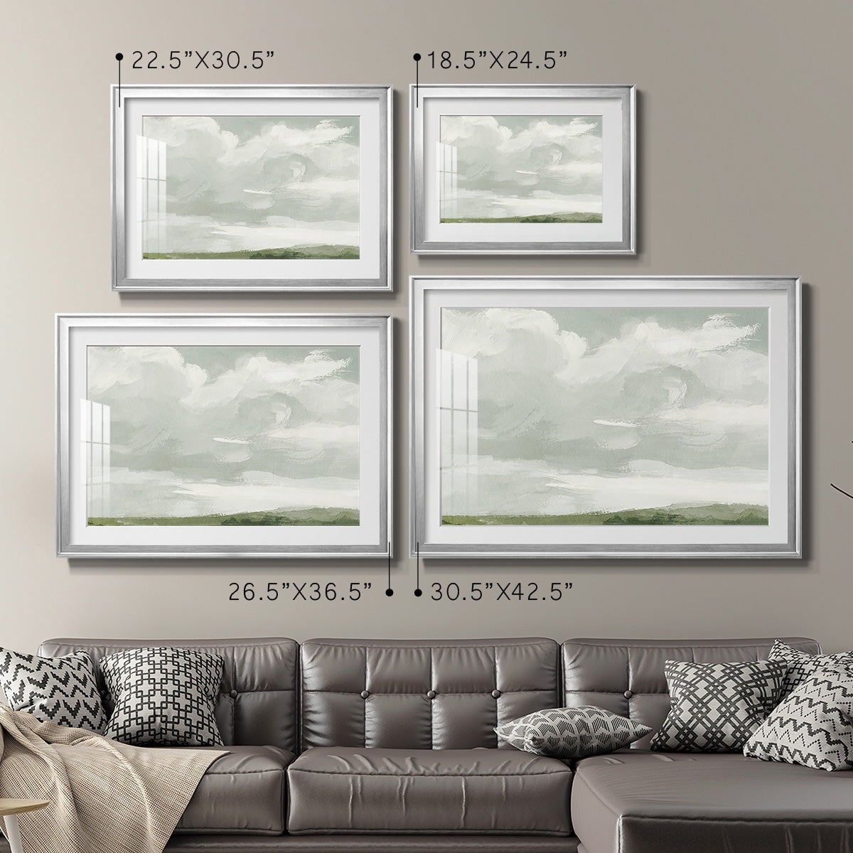 Gray Stone Sky III Premium Framed Print - Ready to Hang