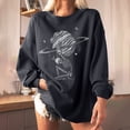 thumbnail image 2 of Sudadera extragrande de lana de manga larga con cuello redondo y estampado de calavera para mujer Pompotops gfhjh16707, 2 of 5