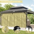 thumbnail image 3 of Pakunoda 13' X 6.5' Gazebo Universal Replacement Privacy 4-Panel Curtains, Waterproof Outdoor Curtains Light Yellow Sidewall with Zipper for Patio Garden Backyard 12' X 14' Gazebo, Curtain Only, 3 of 8
