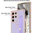 thumbnail image 4 of for Samsung Galaxy S24 Ultra Case for Women Girls, Luxury Plated with Love-Heart Design Cover, Hand Strap Stand, Soft Bumper Shockproof Protective for Samsung Galaxy S24 Ultra 5G - Purple, 4 of 12