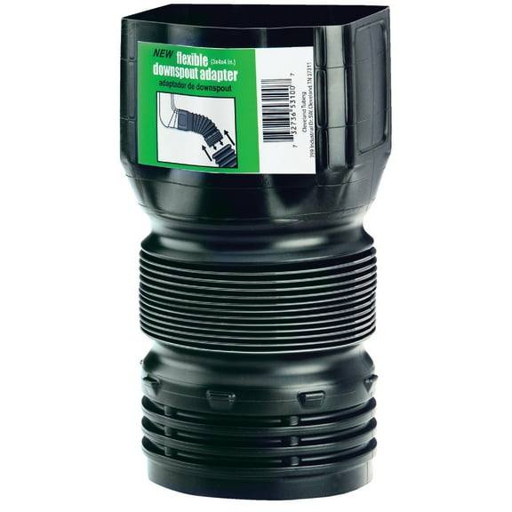 Flex-Drain 3'' X 4'' X 4'' Downspout Adapter