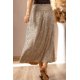 thumbnail image 1 of ABPHQTO Falda larga de talle alto con abertura lateral y estampado caqui para mujer, 1 of 5