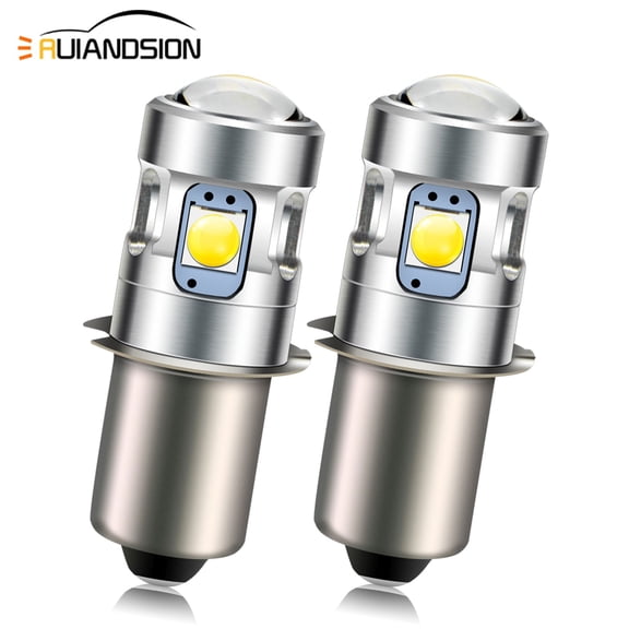 Ruiandsion P13.5S Camping Emergency Outdoor Lighting LED Bulb,10-30V(12V 18V 24V) Wide Voltage,White 500LM for Bike Light Flashlight,Pack-2