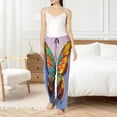 thumbnail image 5 of Uemuo Oil Painting Beautiful Butterfly Pattern Women's Wide Leg Palazzo Lounge Pants with Pockets Light Weight Loose Comfy Casual Pajama Pants-Medium, 5 of 9