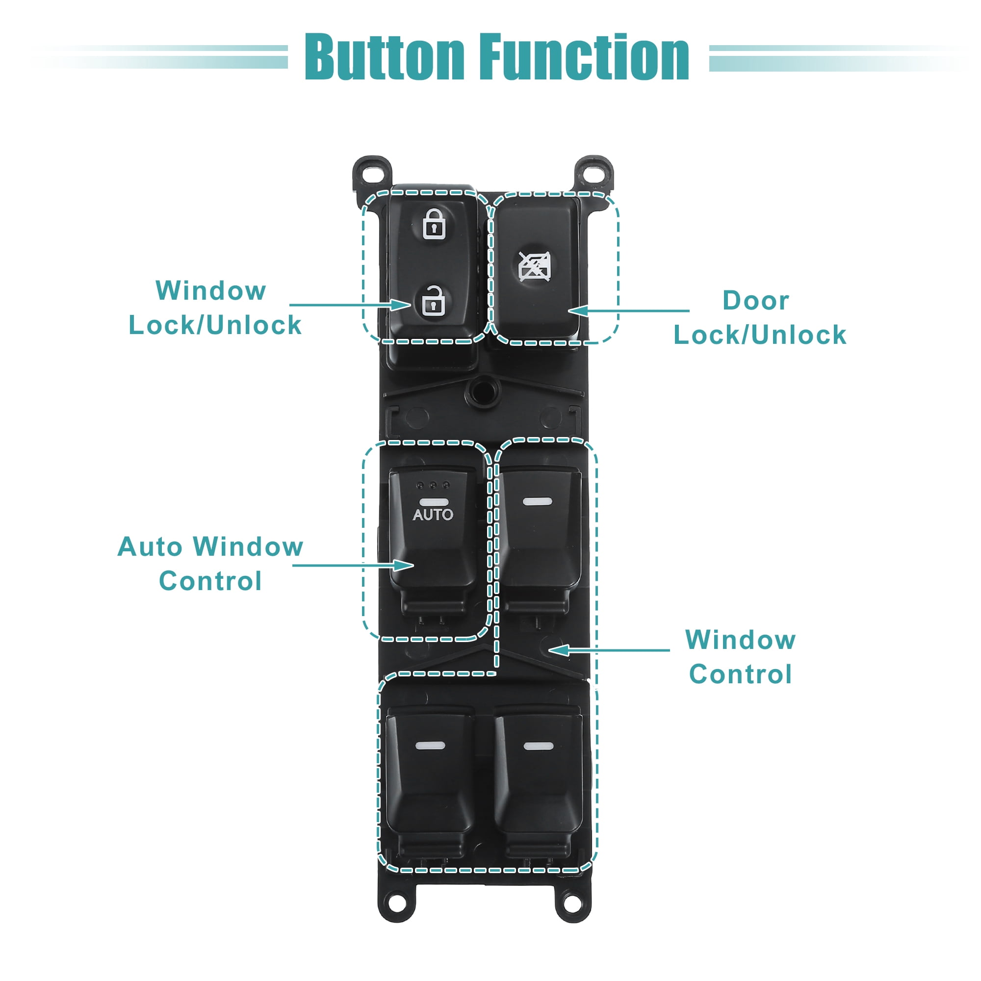 Unique Bargains Power Window Switch for Kia Rio 2012-2014 No.935701W155
