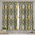 thumbnail image 2 of Ambesonne Autumn Damask Valance & Curtain, Oriental Art Elements, 55"x45", Grey Dark Yellow White, 2 of 7