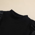 thumbnail image 4 of Toddler Baby Girl Puff Sleeve Ribbed Knit Sweater Tops High Waist Skirts Set Fall Winter Clothes, 4 of 7