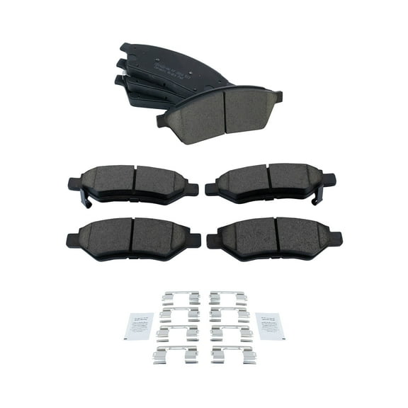TRQ Front & Rear Premium Posi Ceramic Disc Brake Pad Set for Cadillac SRX BKA19694