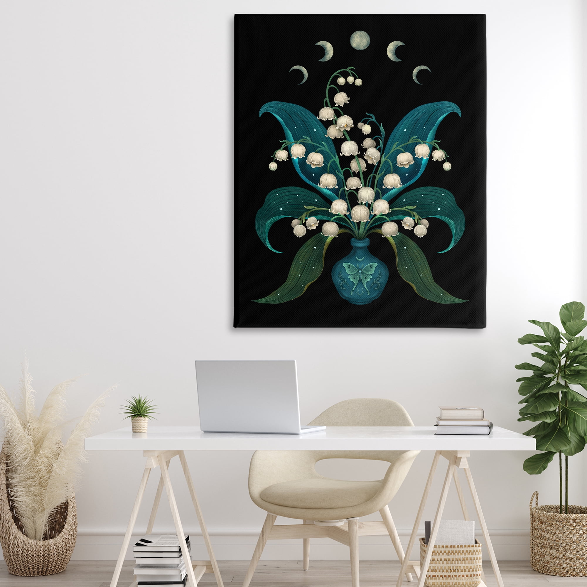Stupell Industries Lunar Lily Of Valley Canvas Wall Art, design by Episodic Drawings