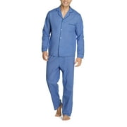 Hanes Men's and Big Men's Long Sleeve Long Leg Woven Pajama Set, 2-Piece