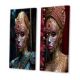 thumbnail image 3 of Designart "Pink and Gold Mysterious Bohemian Goddess I" Fashion Woman Wall Art Set Of 2 - Glam Gold Gallery Set For Office Decor, 3 of 6