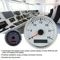 thumbnail image 1 of Tachometer Tacho Gauge Meter, 85mm/3.3inches Boat Tachometer Sensor IP67 Waterproof Tacho Gauge 12V / 24V Red Light with LCD Display Service Hour Meter 3000RPM, 1 of 7