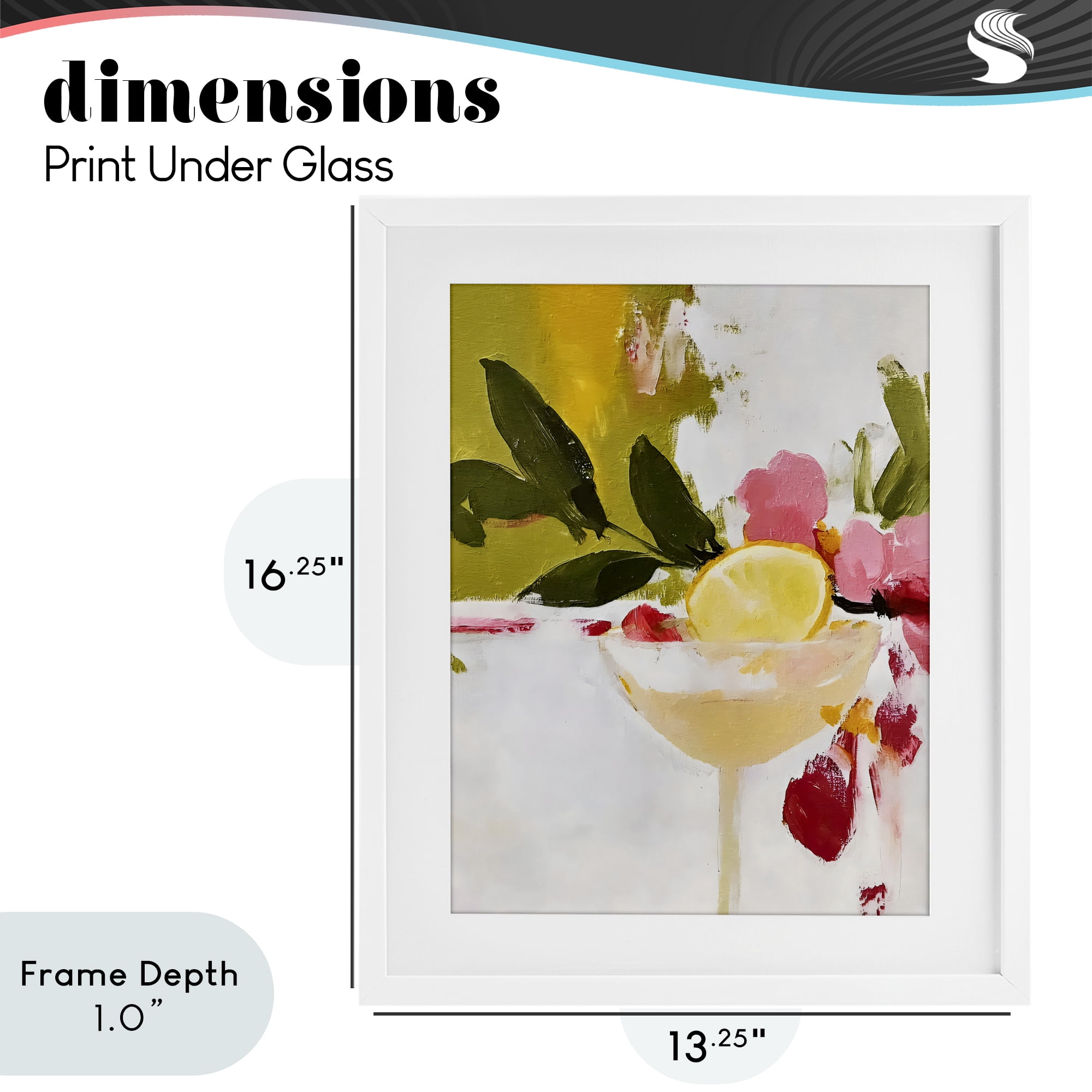 Stupell Industries Red & Pink with Lemons White Framed Print Under Glass, design by Riley B