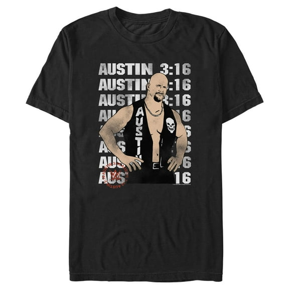 Men's WWE Stone Cold Steve Austin 3:16 Animated Graphic Tee Black X Large