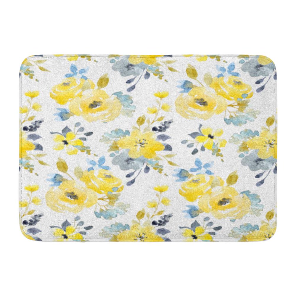 KDAGR Red Floral Watercolor Bright Summer Pattern Yellow and Blue