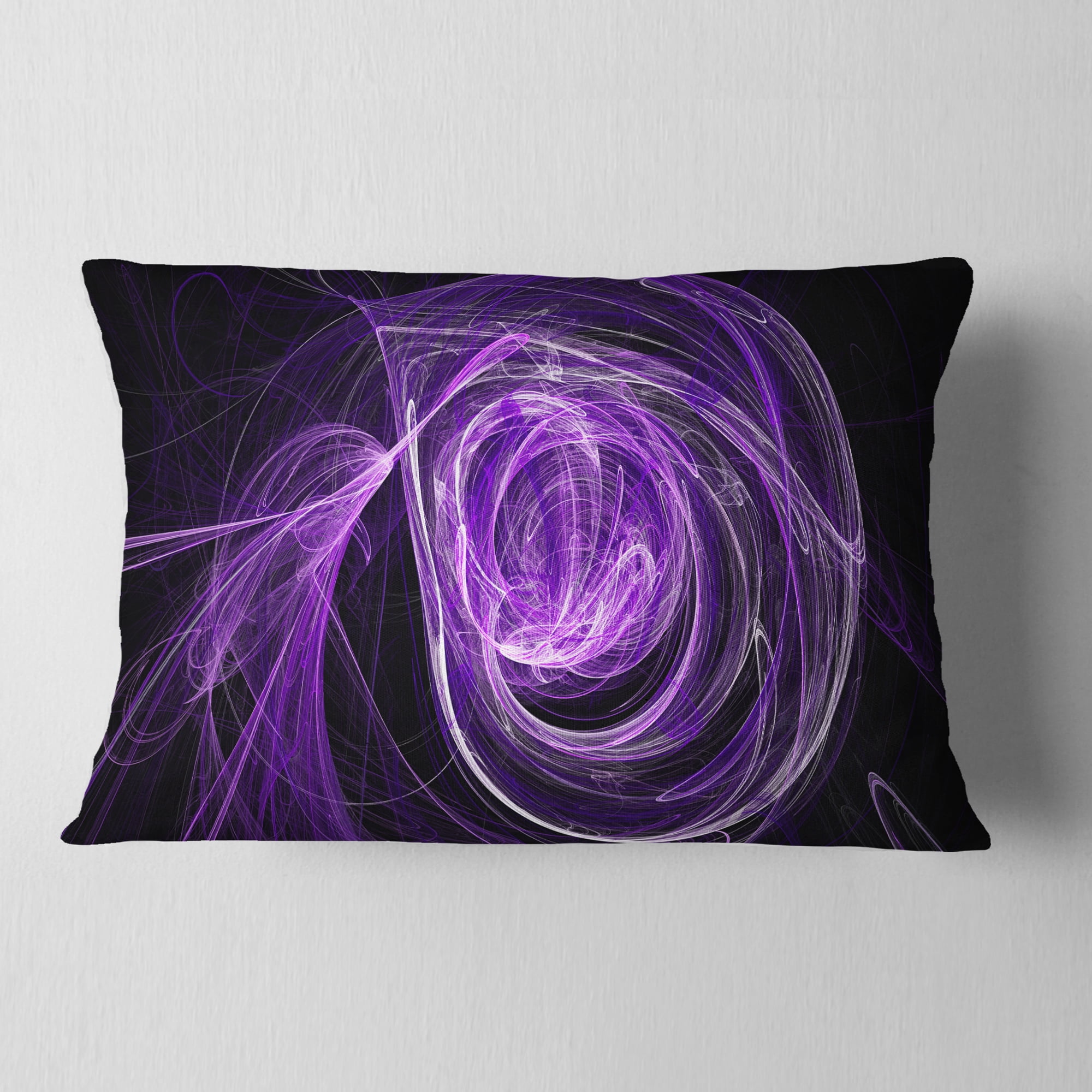 Designart Purple Ball of Yarn - Abstract Throw Pillow - 12x20