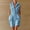 Light Blue, variant on Women's Summer Solid Color Sleeveless Romper Collared V-Neck Button-Down Casual Short Jumpsuit with Pockets Purple XXL(XXL)