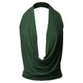 thumbnail image 2 of A2Y Women's Sexy Drape Front Deep V-Neck Cowl Neckline Halter Backless Party Club Top Olive S, 2 of 6