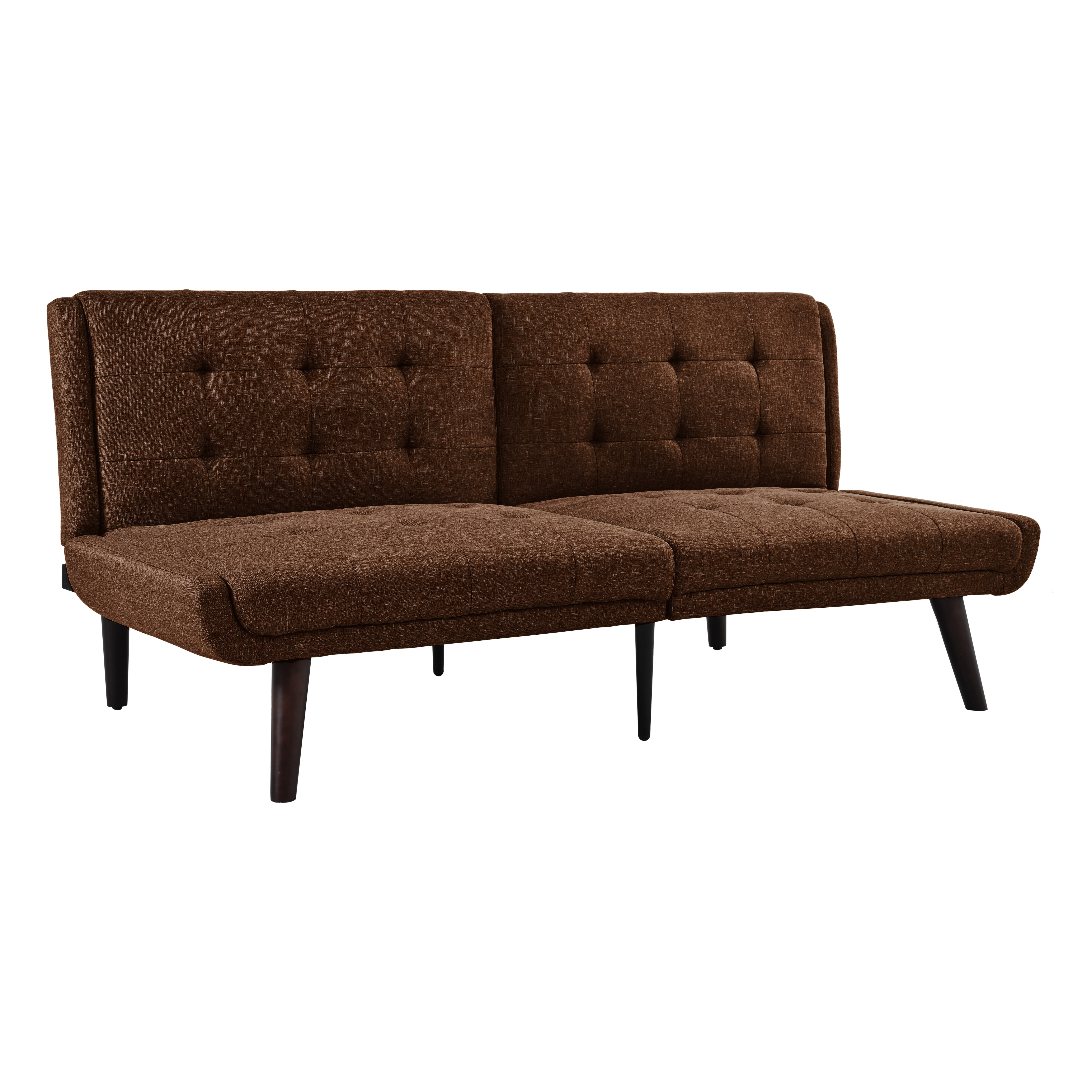 Gewnee 63 Inch 3-in-1 Linen Convertible Sofa Bed for Living Room, Apartment and Bedroom，Brown