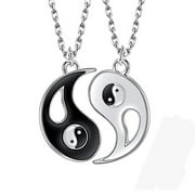 QUINTINA ying yang necklace for boys, girls, best friends, lovers and couples, 2 alloy necklaces, gifts for couples