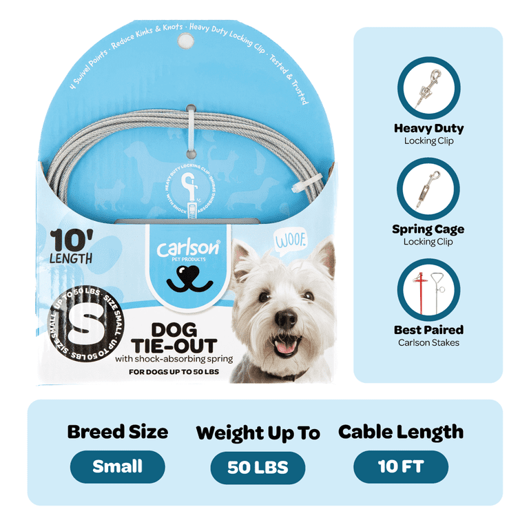 Small Dog Tie-Out Cable, 10 Ft, 50 Lb Capacity photo 3