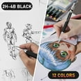 thumbnail image 6 of Four Candies 3PCS 2MM Mechanical Pencils with Case, Artist Lead Pencil Metal Lead Holder with Graphite Lead Refills, 4 Erasers, Sharpener, Drafting Pencil for Drawing, Sketching, 6 of 9