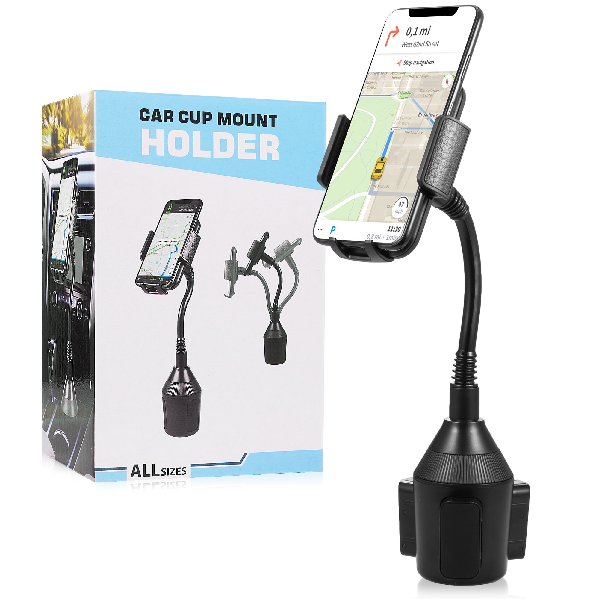 Luxmo Car Cup Holder Phone Mount, Adjustable Gooseneck Cup holder Cell