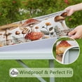 thumbnail image 6 of Red Mushroom Flower White Pattern Square Fitted Tablecloth with Elastic Edge,Square Table Cover,Washable Elastic Table Cover for Home Kitchen Party Decor 34"x34", 6 of 6