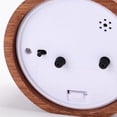 thumbnail image 4 of Reloj despertador de madera marrón oscuro, funciona con pilas, función de repetición, sin tictac, luz nocturna, apto para viajes, 4 of 6